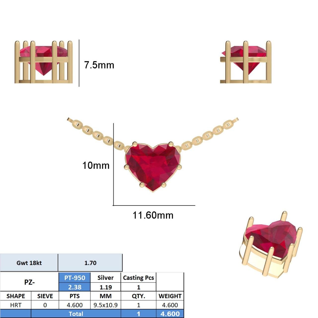 red heart pendant